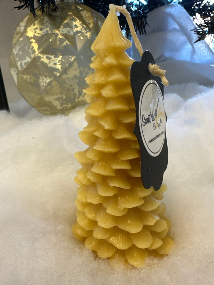 Large Christmas Tree Beeswax Candle