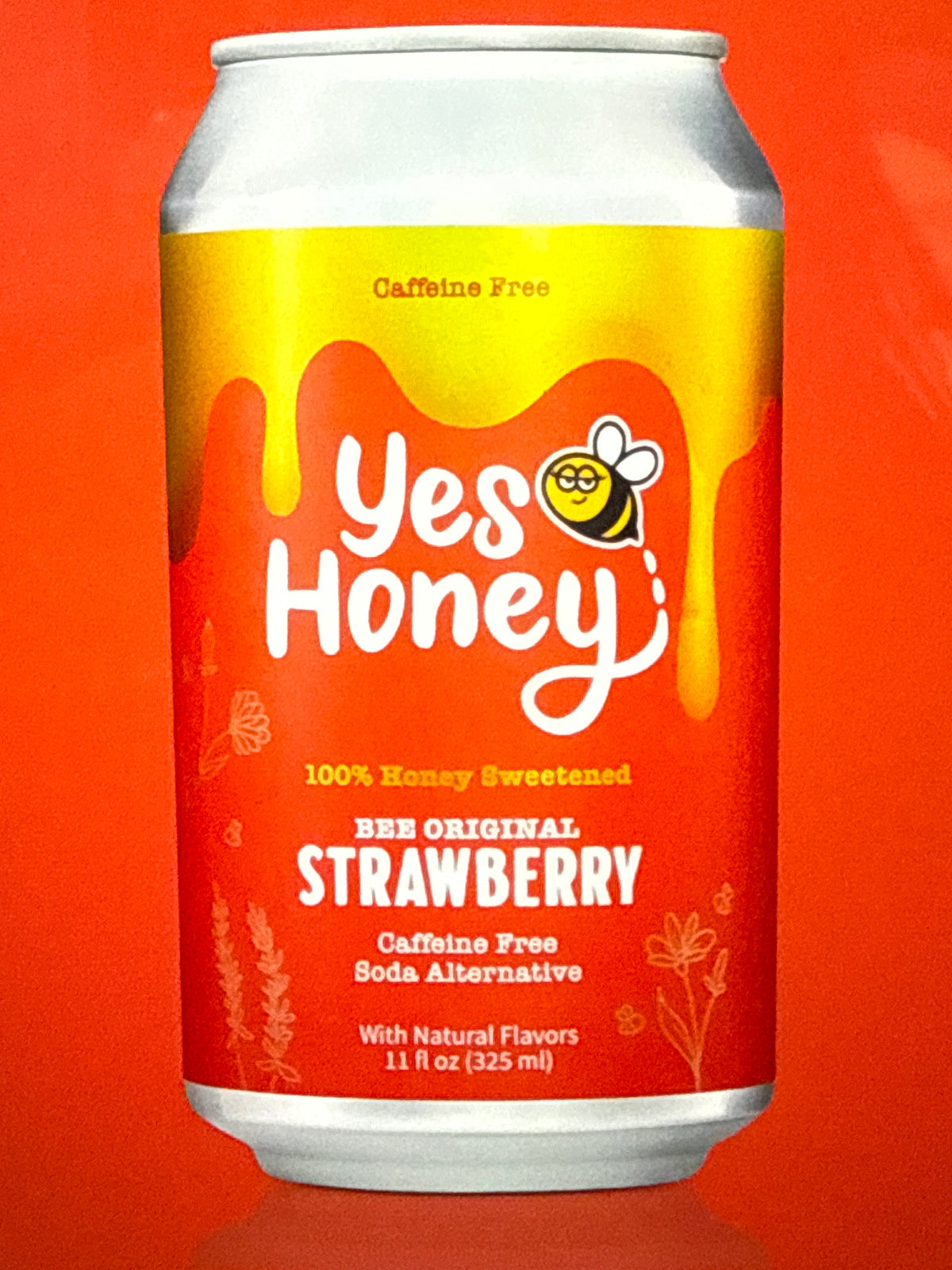 Yes Honey 100% Honey Sweetened Sodas STRAWBERRY