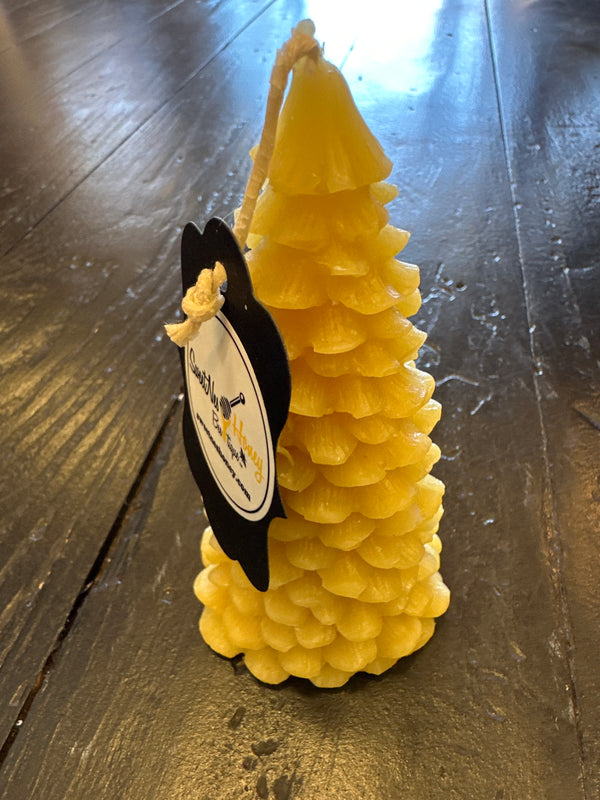 Large Christmas Tree Beeswax Candle