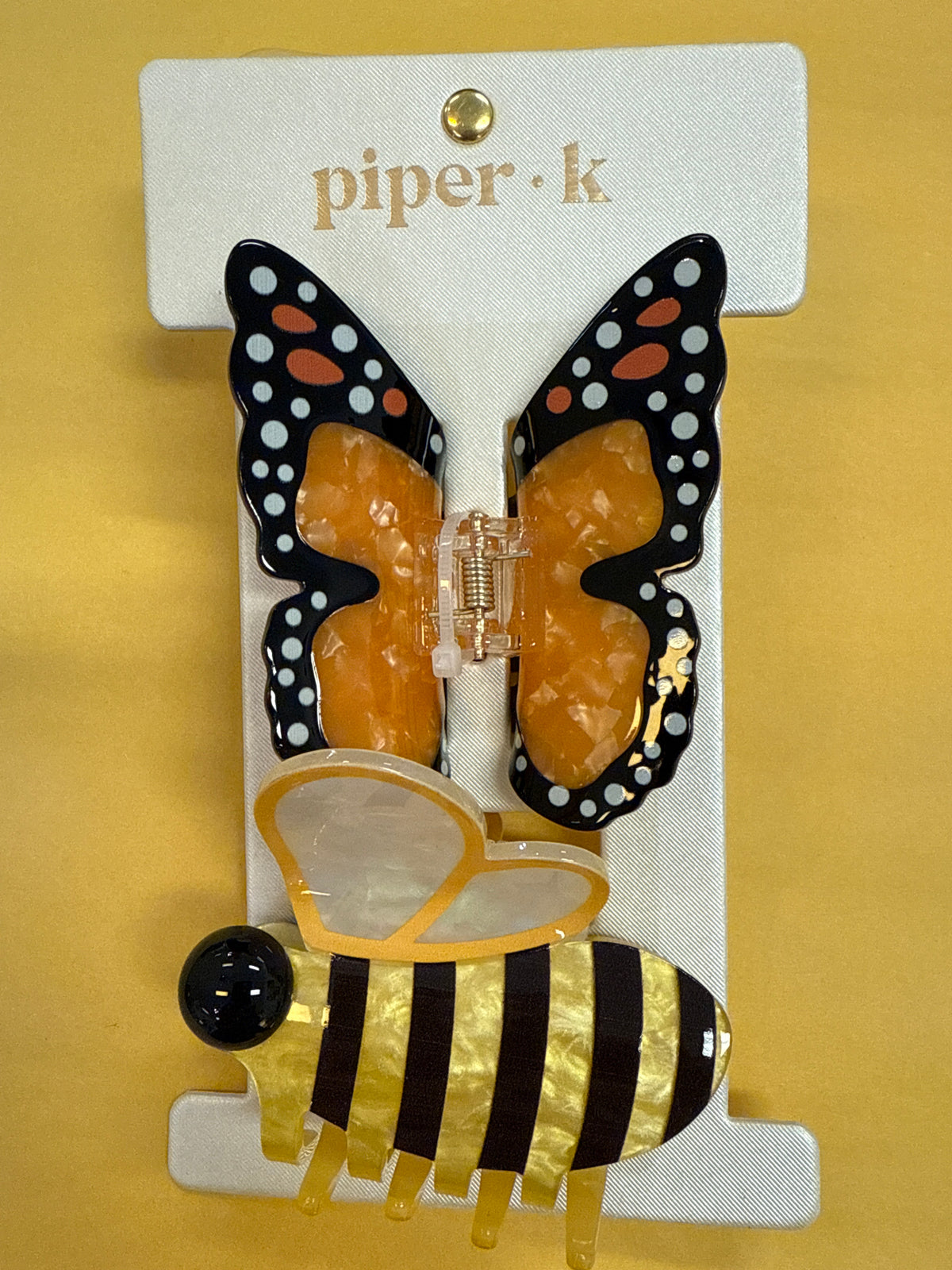 Bee & Monarch Butterfly Hair Clips