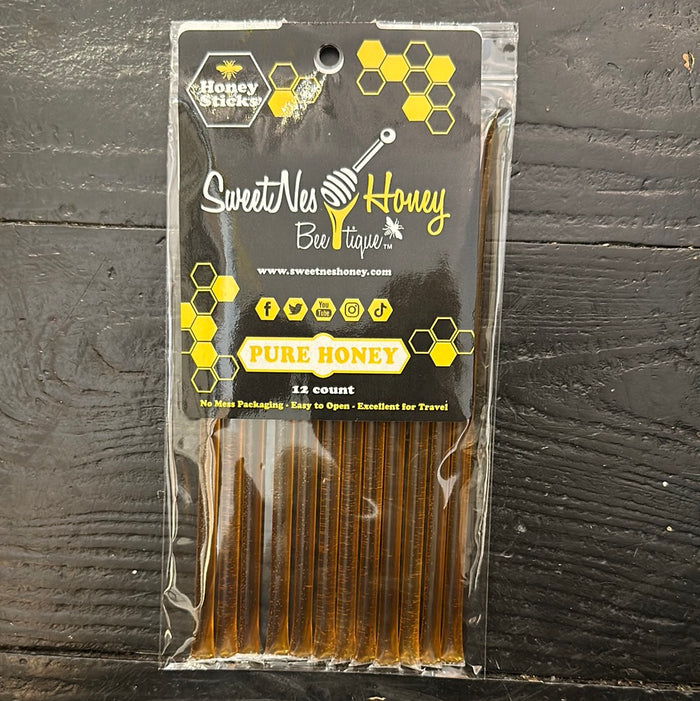 SweetNes Honey 12PK HONEY STICKS PURE HONEY