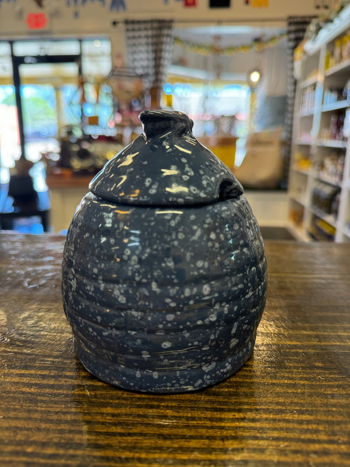 Honey Pot Blue Ceramic