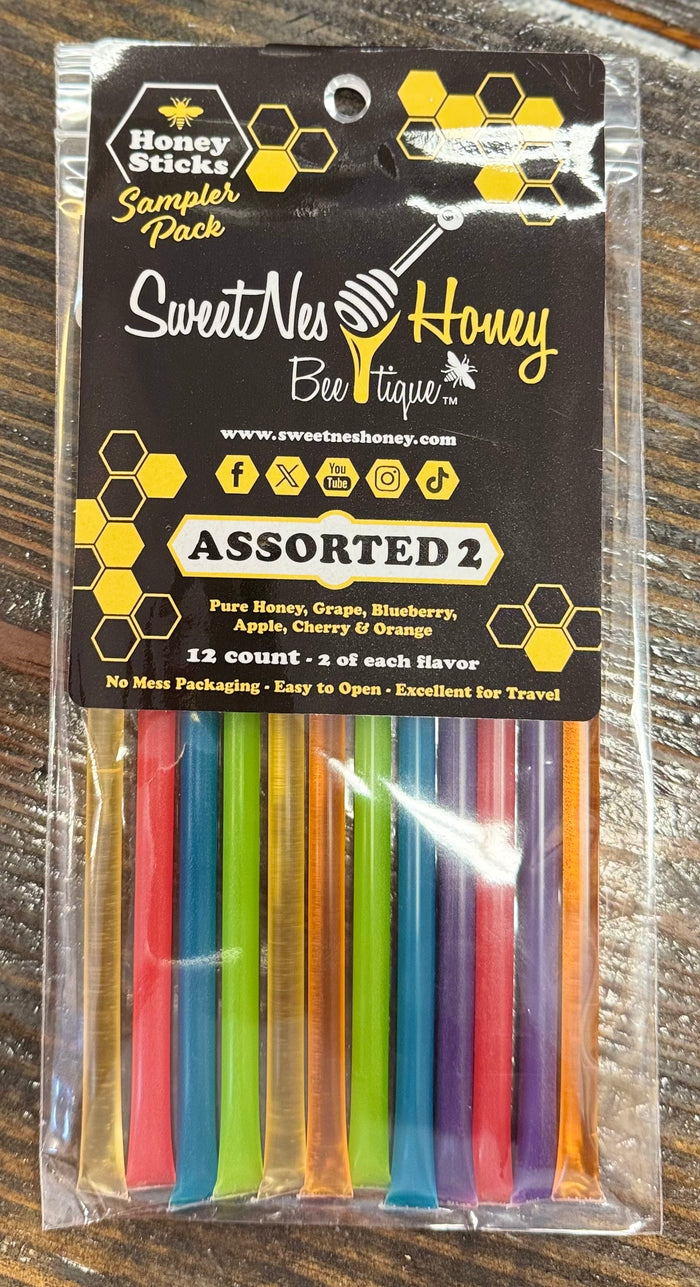 SweetNes Honey 12PK HONEY STICKS ASSORTED 2