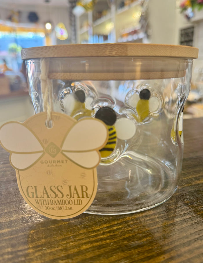 Small Glass Bee Canister