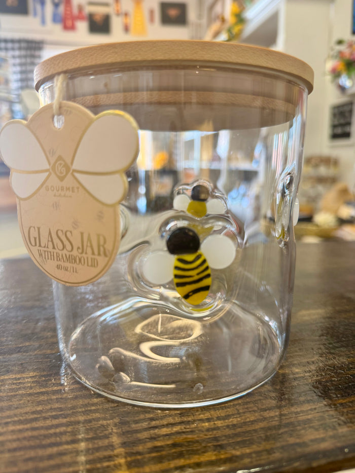 Medium Glass Bee Canister