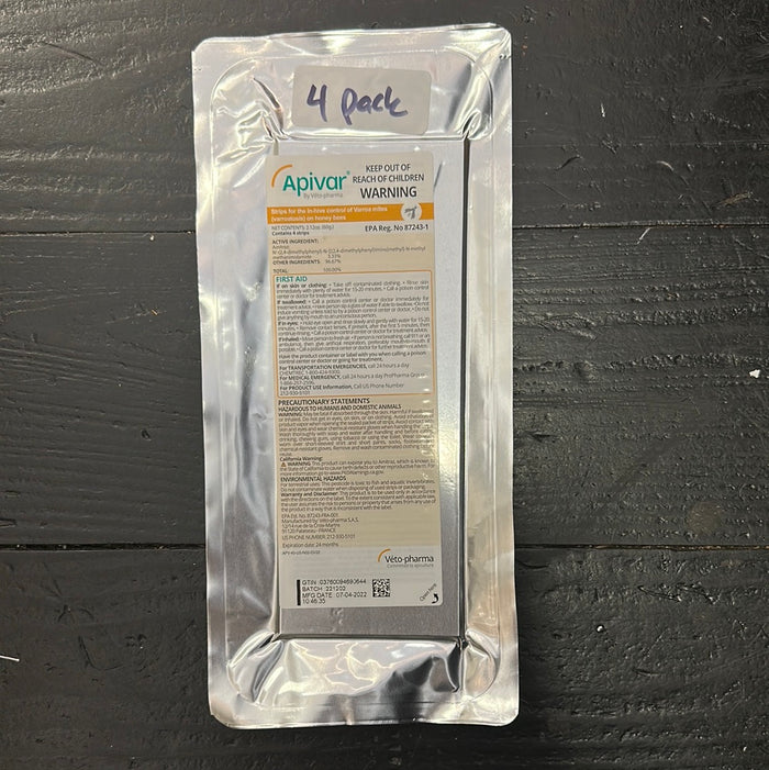 4 pack Apivar Strips