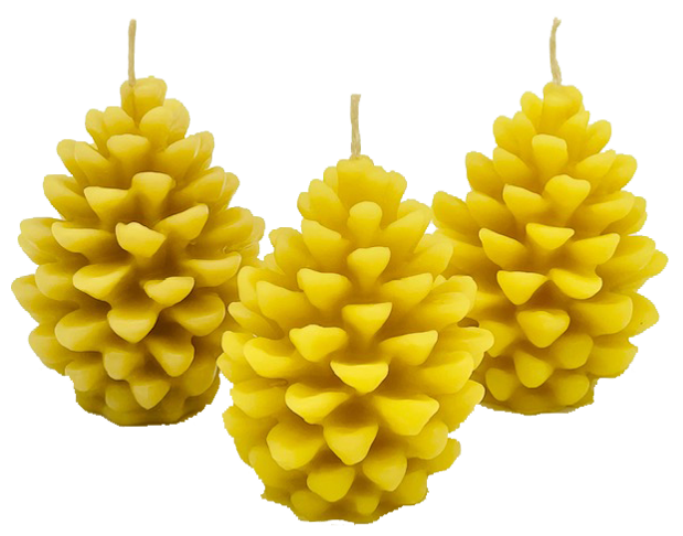 "Medium Pine Cone" 100 % Pure Beeswax Candle