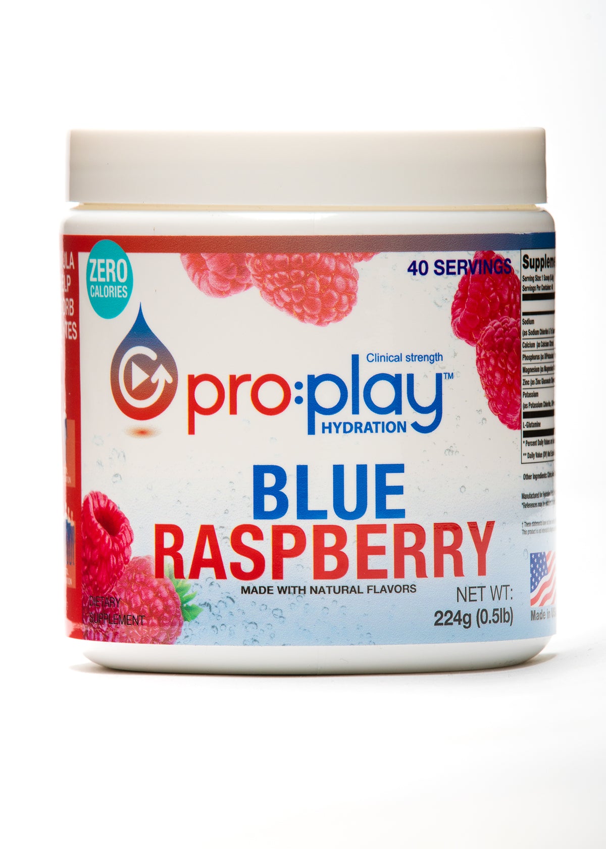 Pro:Play with Magnesium + Zero Sugar BLUE RASPBERRY (Tub 40servings)