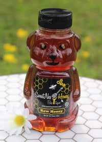 SweetNes Raw Unfiltered Local Honey 16oz Squeezable Bear