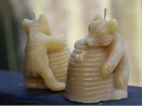 "Cub with Beehive"   Pure Beeswax Candle