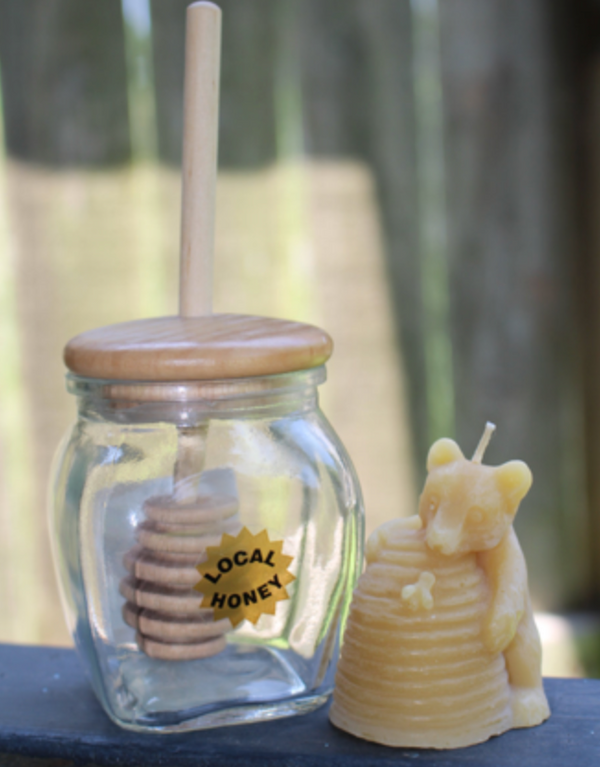"Cub with Beehive"   Pure Beeswax Candle