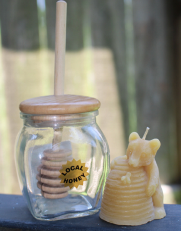 "Cub with Beehive"   Pure Beeswax Candle 2pk