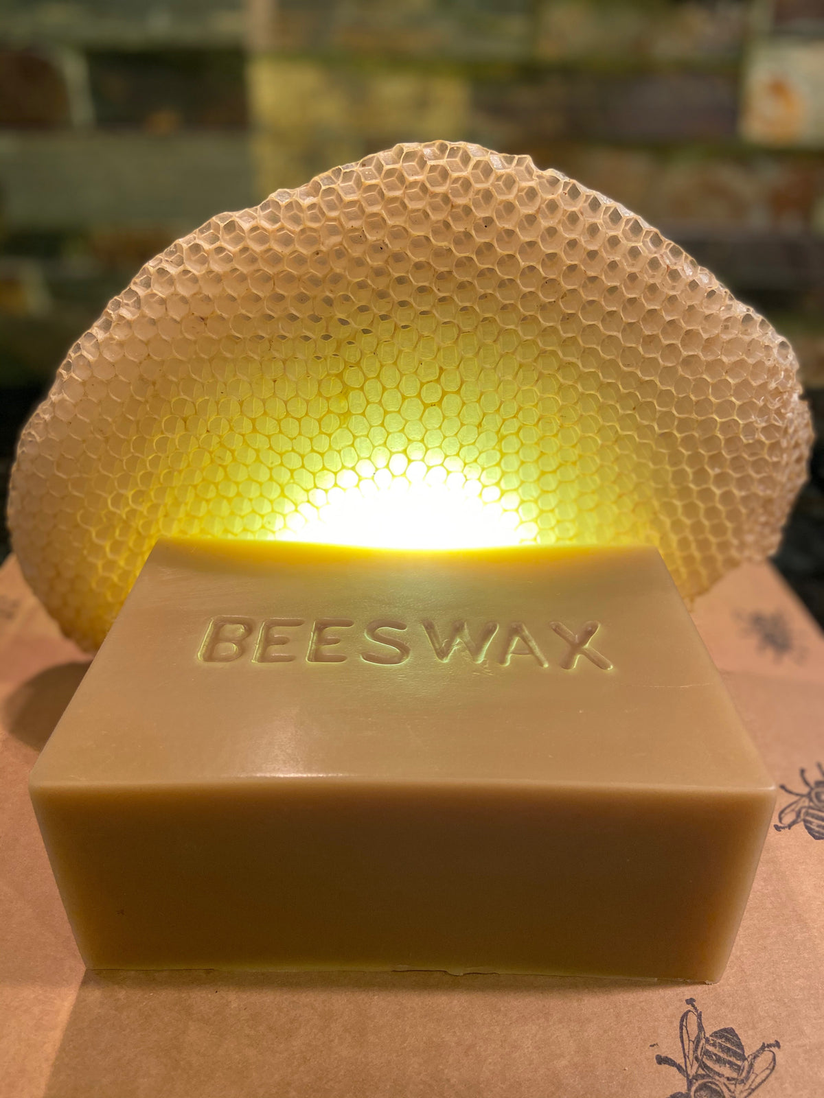 SweetNes Honey 2lb Block of Texas Beeswax (Beekeepers Wax)