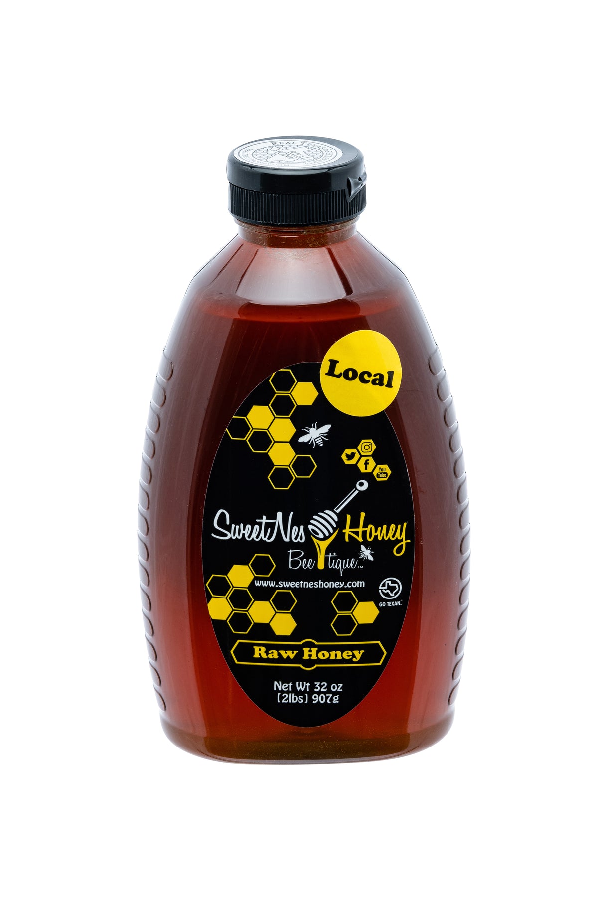 32oz (2lb) Texas Local Honey Squeezable Oval (2 Bottle Deal)