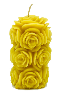 "Rose Pillar"  100% Pure Beeswax Candle