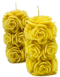 "Rose Pillar"  100% Pure Beeswax Candle