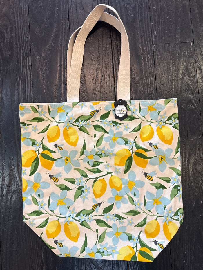 Bees & Lemons XL Tote Bag