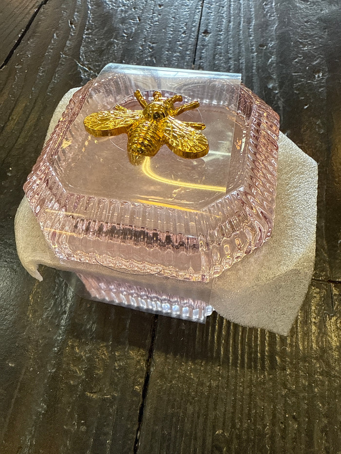 Pink Glass Trinket Box