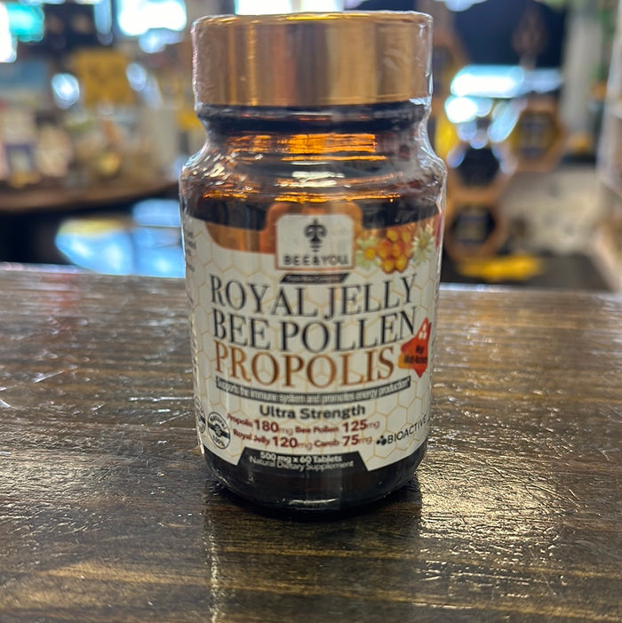 Royal Jelly + Bee Pollen + Propolis Tablets (ULTRA STRENGTH)