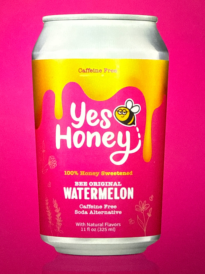 Yes Honey 100% Honey Sweetened Sodas WATERMELON