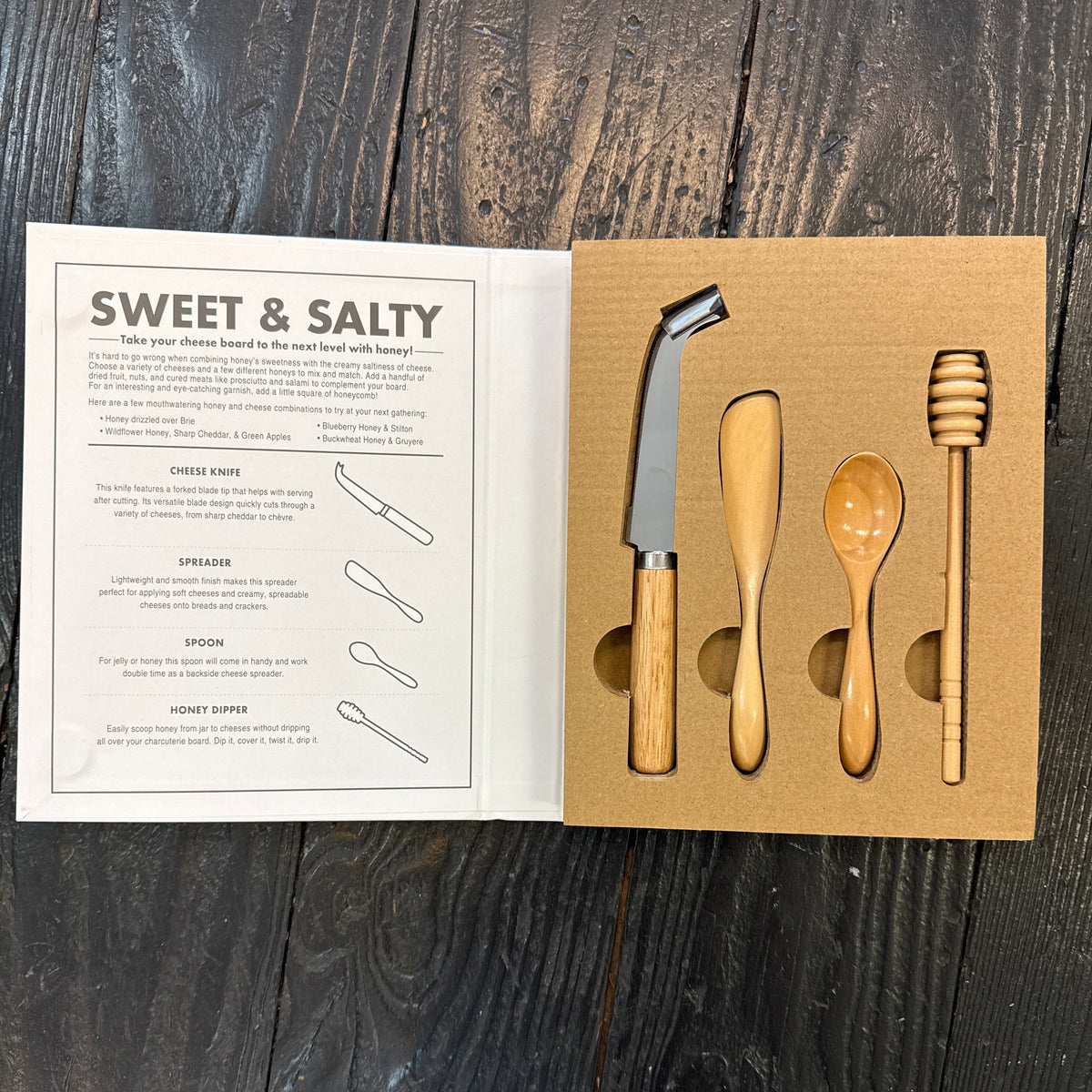 The Bees Knees Cheese & Honey Tool Set