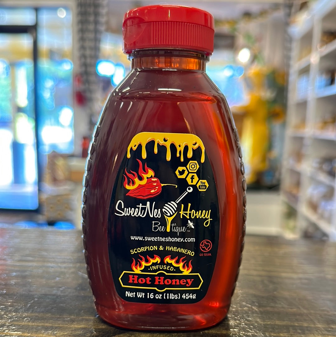16oz Scorpion & Habanero Infused HOT HONEY – SweetNes Honey