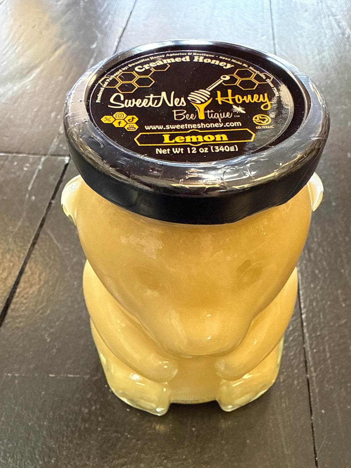 Lemon Creamed Honey 12oz Glass Bear