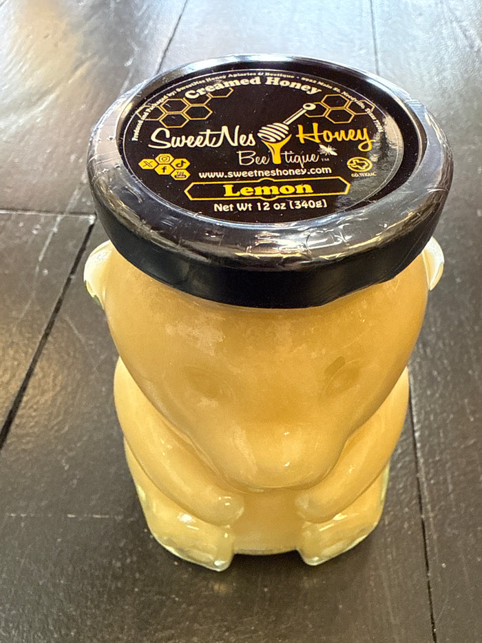 Lemon Creamed Honey 12oz Glass Bear