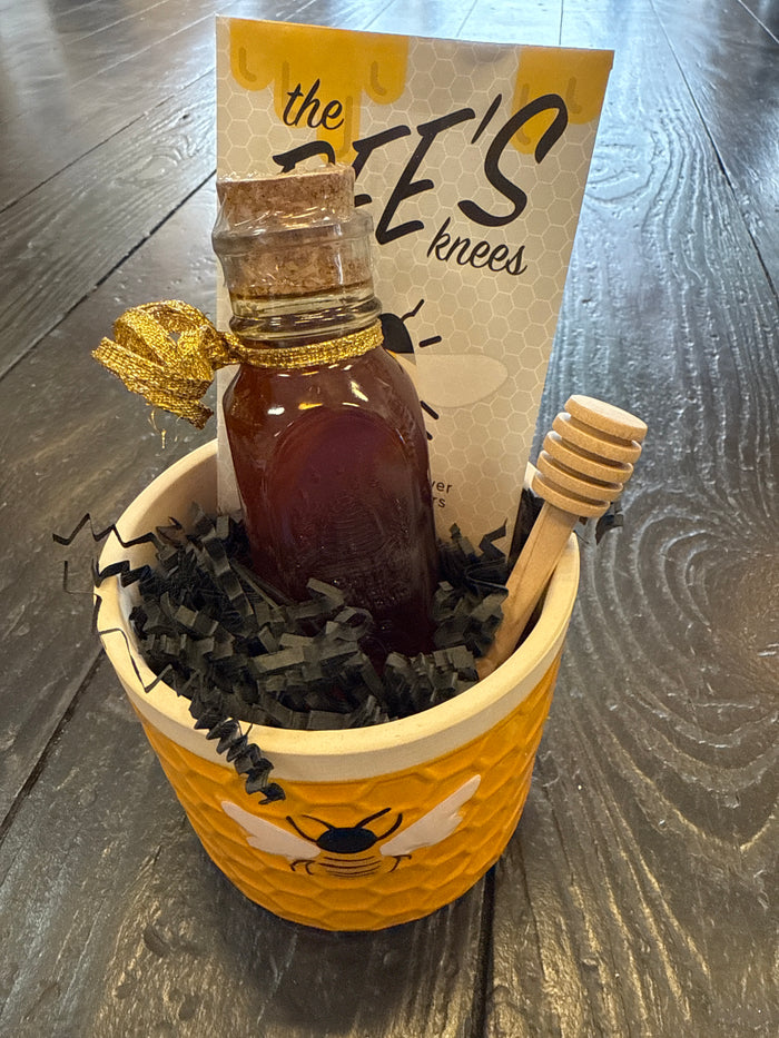 Honey Bee Planter w/Glass 4oz Honey Gift
