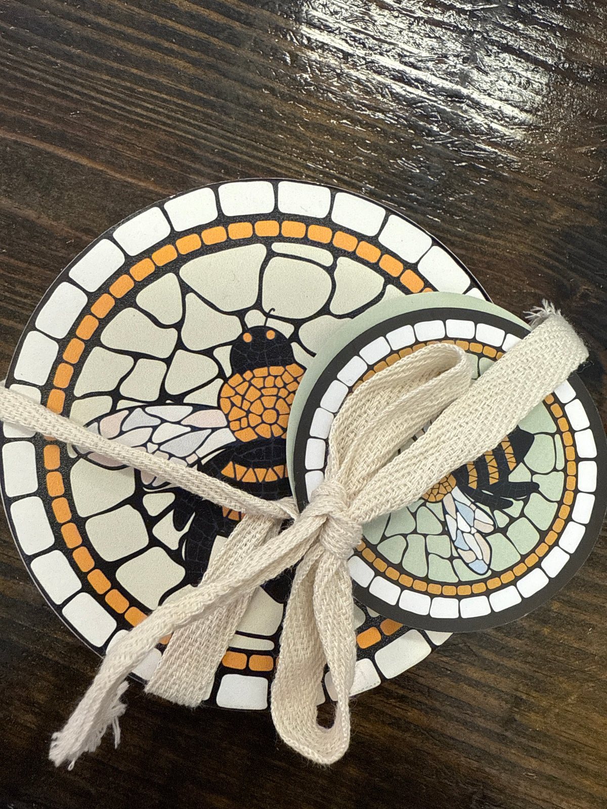 Ceramic Bee Coasters Set of 4pk