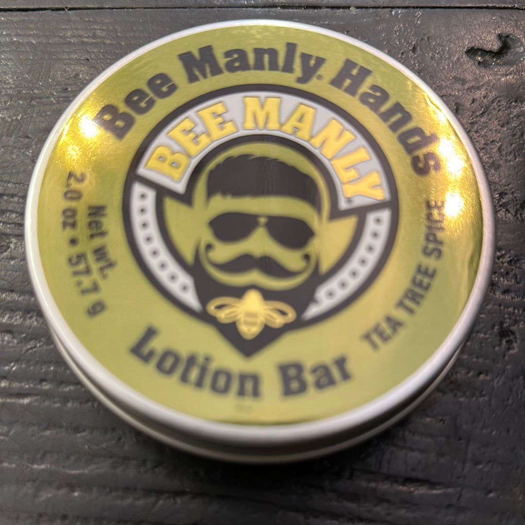 Bee Manly Hands LOTION BAR -TEA TREE SPICE