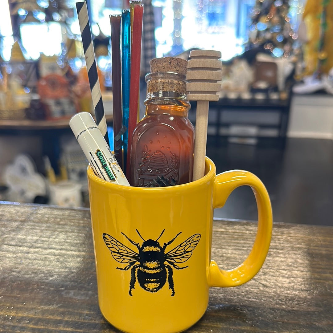 Yellow Bee Mug Honey Gift Set