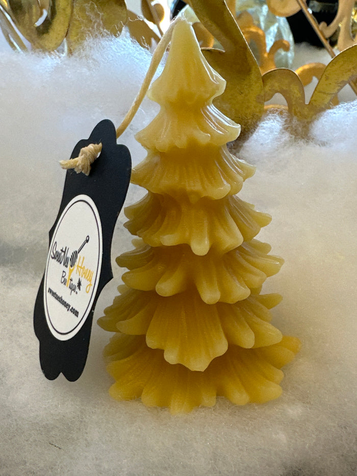 Small Christmas Tree Beeswax Candle