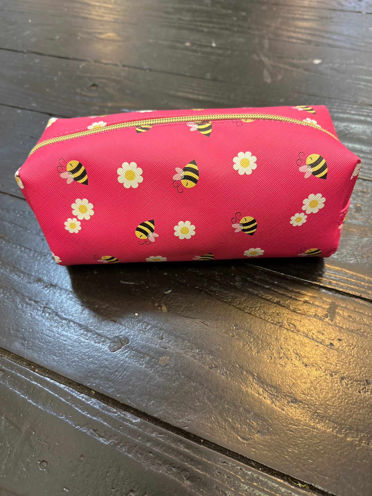 Pink Bee Makeup Bag