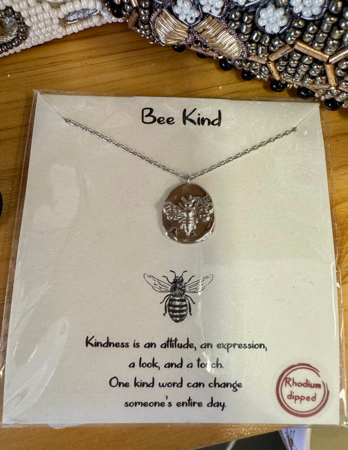 Silver Bee Pendant Necklace