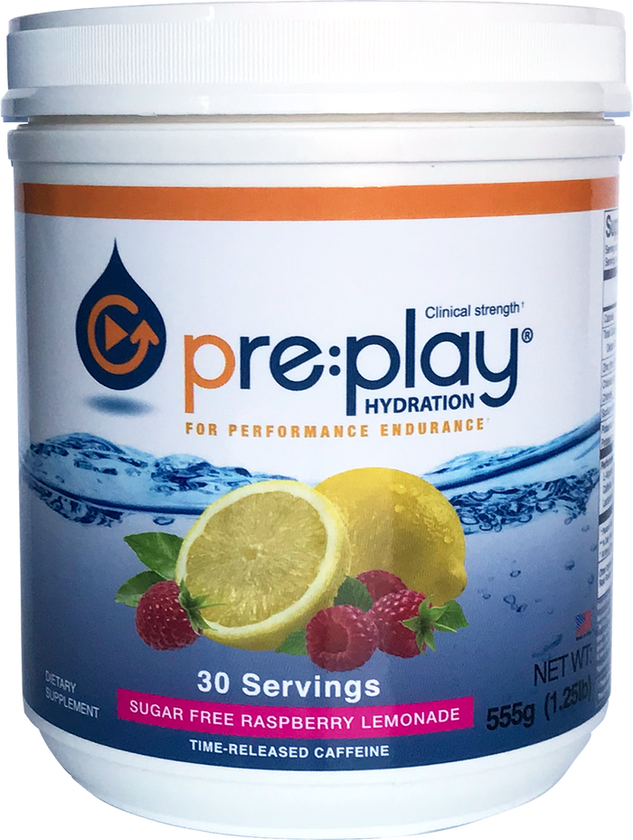 Pre:Play RASPBERRY LEMONADE Tub (30 Servings) with Time Released Caffeine