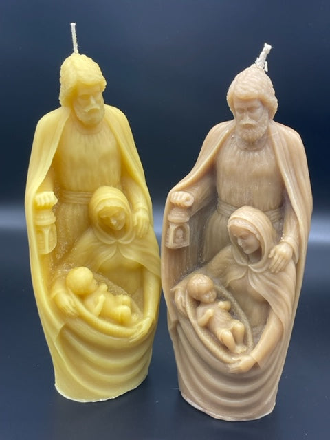 "Holy Family" 100% Pure Beeswax Statue Candle