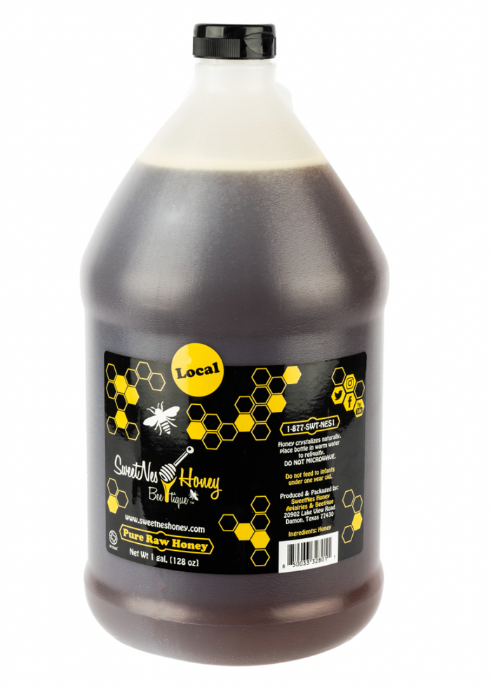 SweetNes Honey Raw Unfiltered Local Texas Honey 1 Gallon