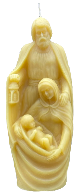 "Holy Family" 100% Pure Beeswax Statue Candle