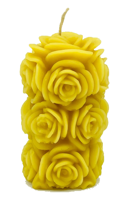 "Rose Pillar"  100% Pure Beeswax Candle